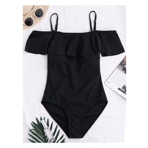 Off-Shoulder Ruffled One Piece Bathing Suit